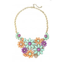 Summer Flower Bouquet Statement Necklace